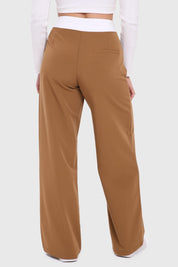 PANTALÓN MUJER SASTRERO PRETINA CAMEL