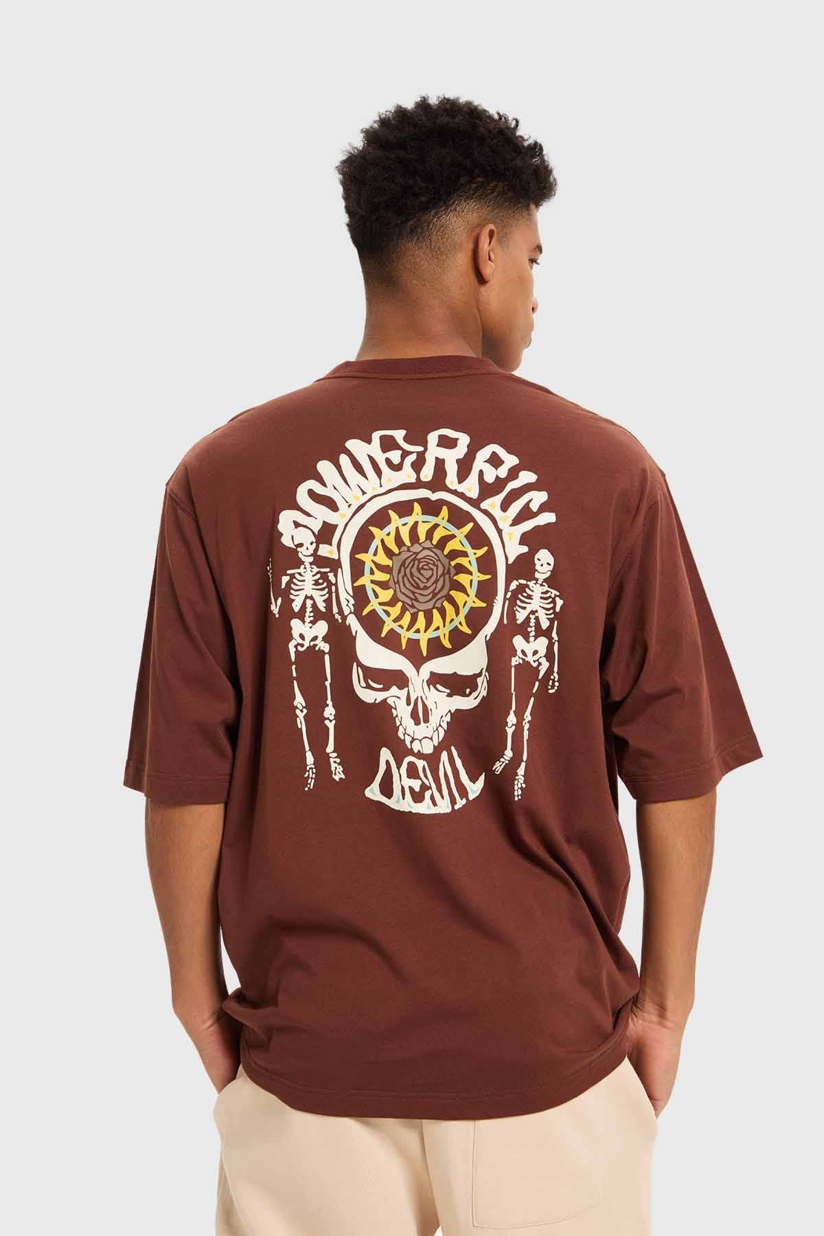 Polera Hombre Doble Print Chocolate