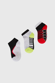 Calceta Deportiva Niño Tripack Verde Vi