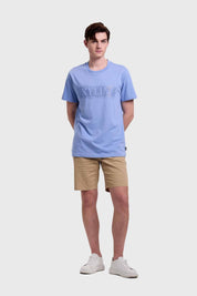 Polera Hombre Print Strass Celeste