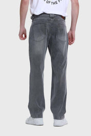 Jeans Hombre Straight Costura Gris