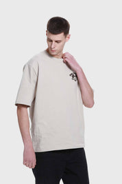 Polera Hombre Doble Print Beigev