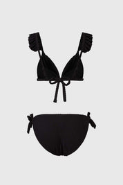 Traje De Baño Niña Con Textura Negro