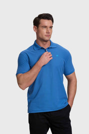 Polera Hombre Piqué Básica Azul