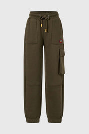 Pantalón Buzo Niño Cargo Con Cortes Verde