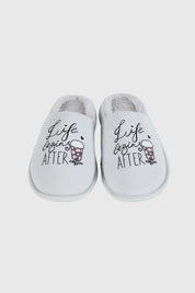 Pantufla Mujer Print Gris