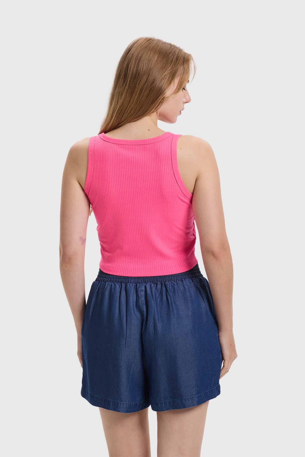 Polera Mujer Sudadera Fucsia Flúor
