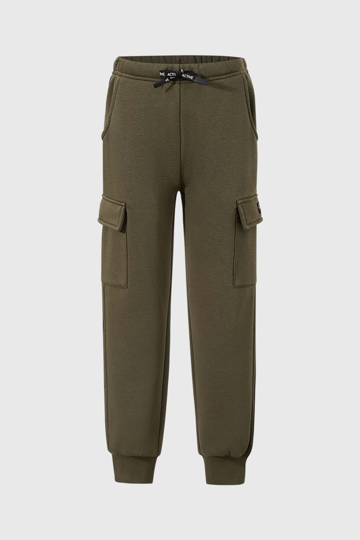 Pantalón Buzo Niño Jogger Cargo Verde