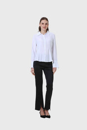 Blusa Mujer Abotonada Con Pinzas Blanco