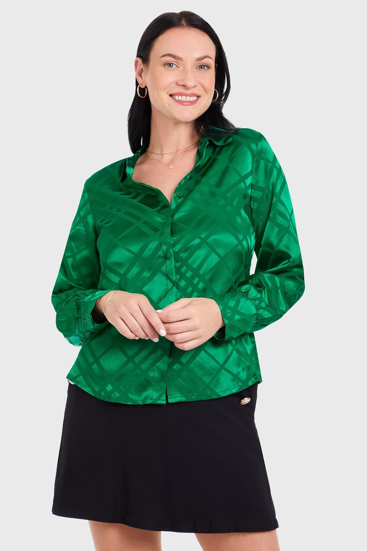 BLUSA MUJER CON TEXTURA VERDE