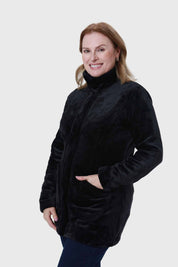 Polar Mujer Con Bolsillo Negro