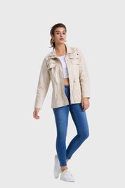 Chaqueta Mujer Aplicación Cintura Crema