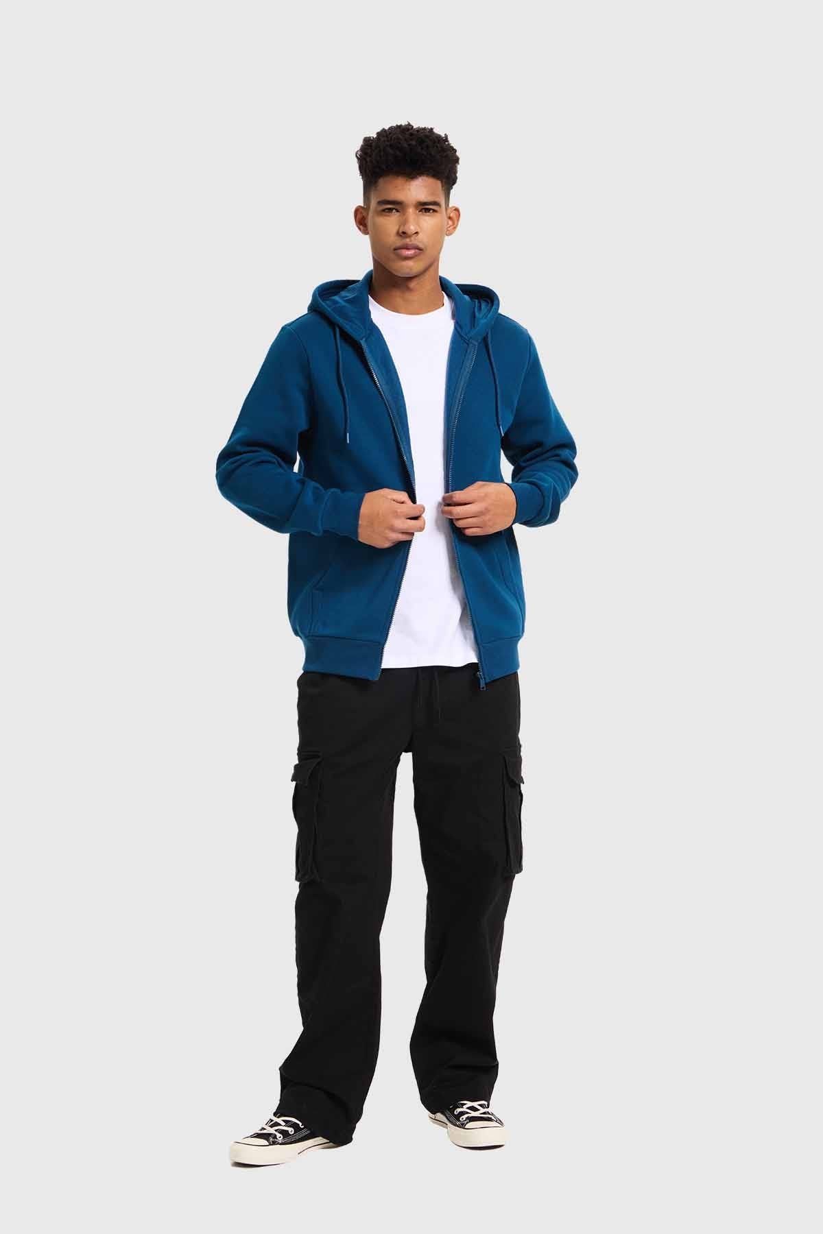 Polerón Hombre Básico Azul