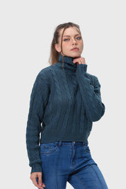 Sweater Mujer Trenzado Verde