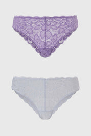 Calzón Mujer Bipack Bikini Encaje Lila