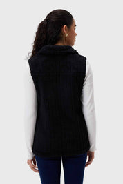 Polar Mujer Peludo Con Textura Negro
