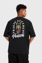 Polera Hombre Doble Print Negro
