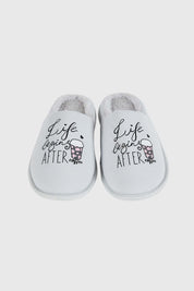 Pantufla Mujer Print Gris