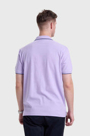 Polera Hombre Piqué Básica Lila