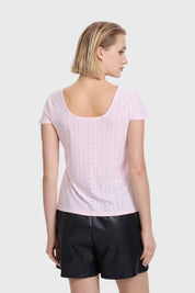 Polera Mujer Espalda Rebajada Rosado