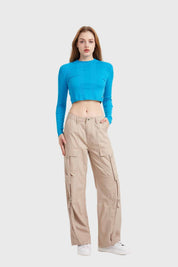Sweater Mujer Crop Azul