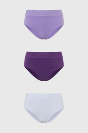 CALZÓN MUJER TRIPACK BIKINI ALGODÓN LILA