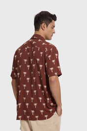 Camisa Hombre Print Chocolate