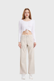 Jeans Mujer Recto Crudo