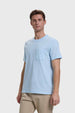 Polera Hombre Básica Con Bolsillo Celeste