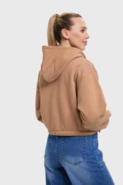 Polerón Mujer Crop Camel