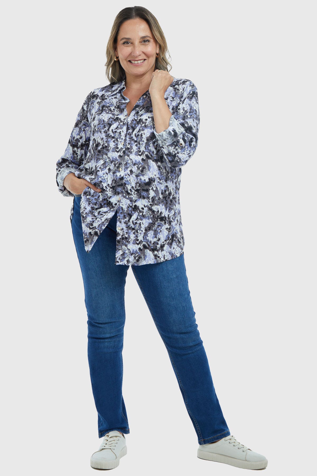 Blusa Mujer Estampada Negro