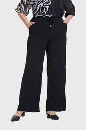 Pantalón Mujer Recto Y Cintura Elástica Beige
