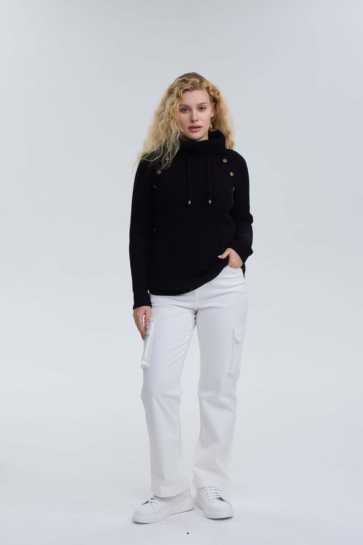 Sweater Mujer Tejido Negro