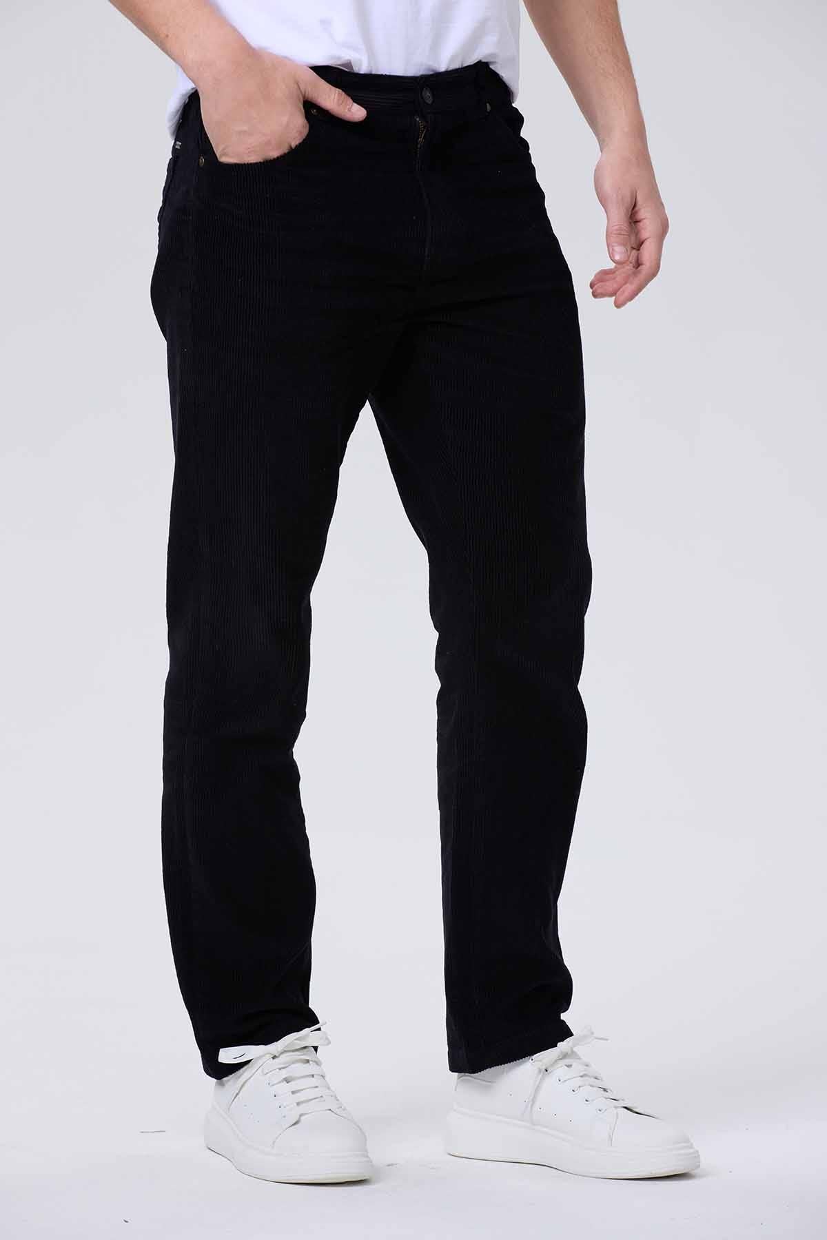 Pantalón Hombre Básico Cotelé Negro