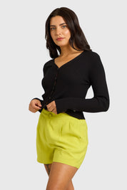 Sweater Mujer Cropped Negro