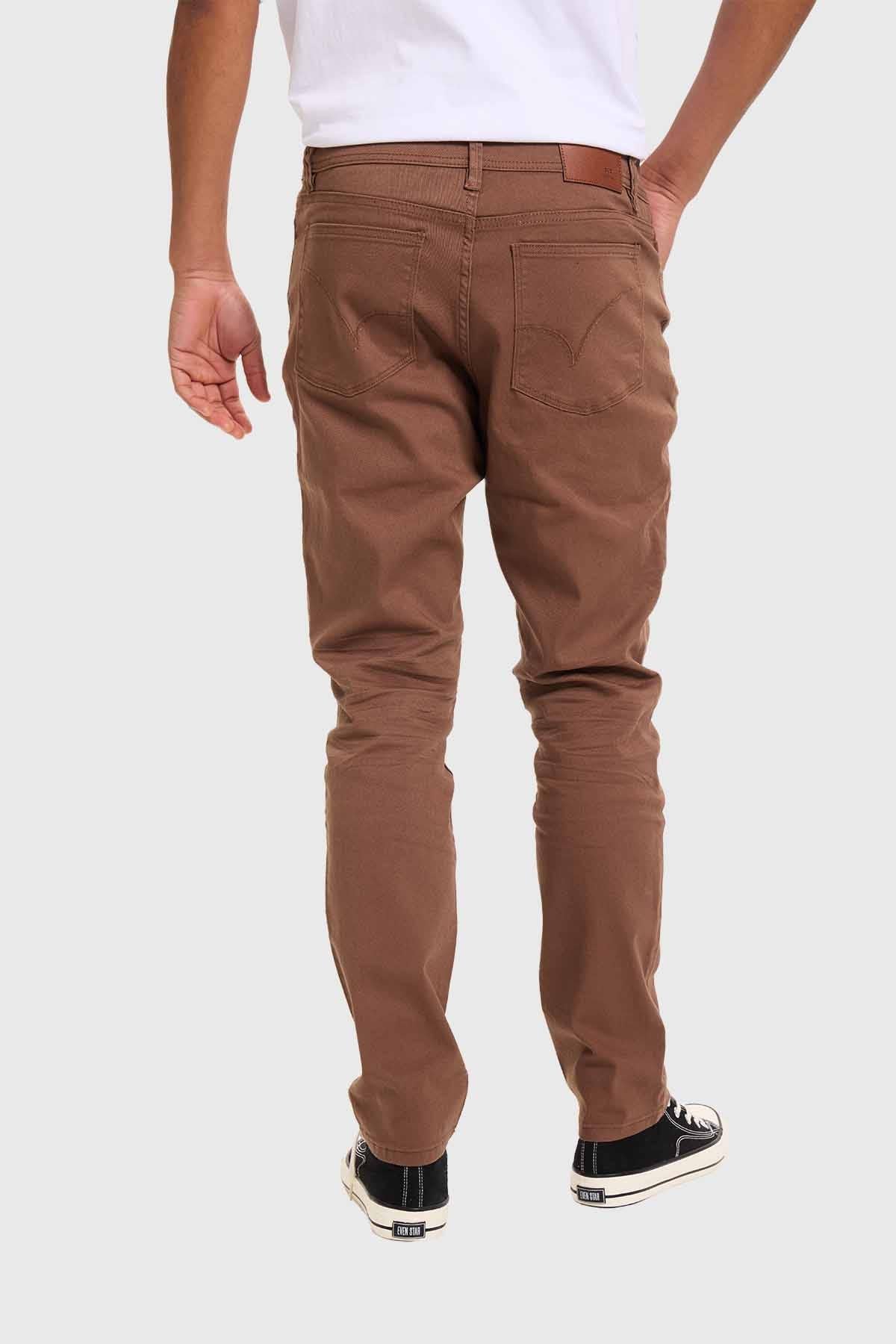 Jeans Hombre Slim Café