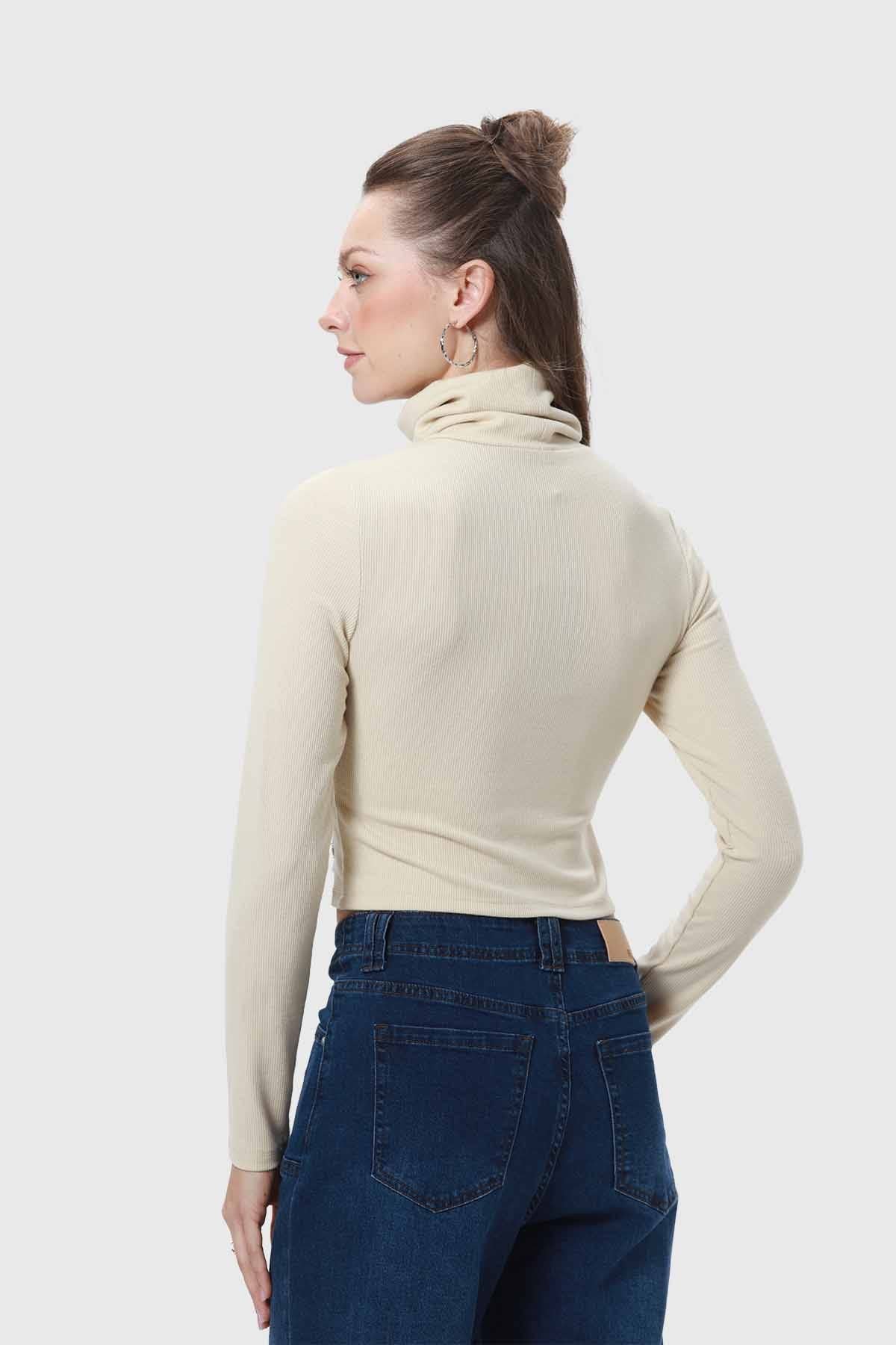 Polera Mujer Rib Nude
