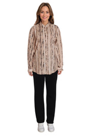 Blusa Mujer Estampada Beige