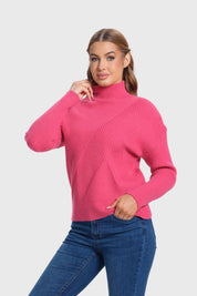 Sweater Mujer Textura Fucsia