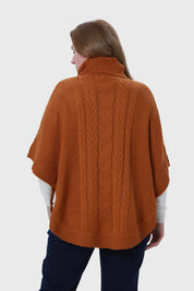 Sweater Mujer Poncho Camel