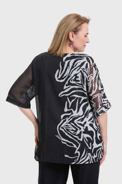 Blusa Mujer Flare Doble Capa Negro