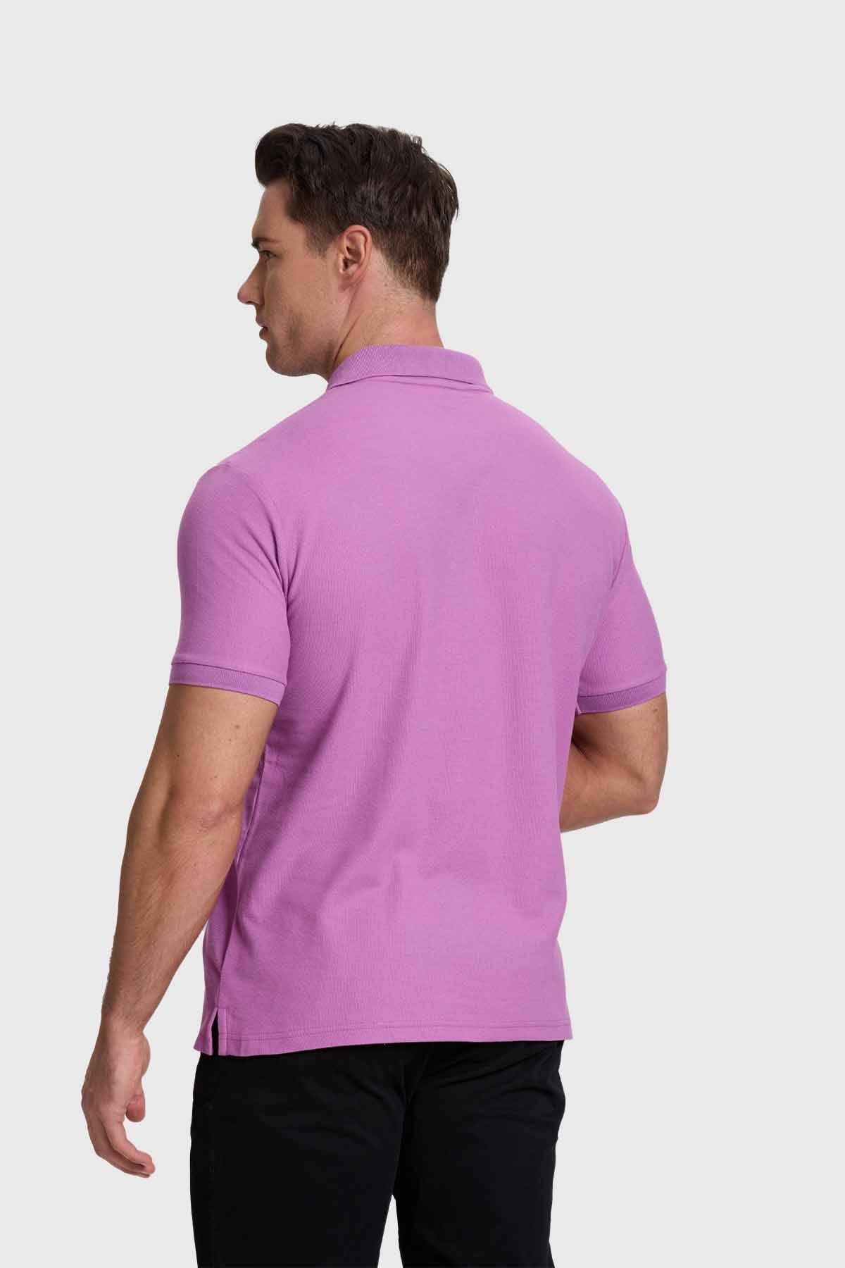 Polera Hombre Piqué Básica Fucsia