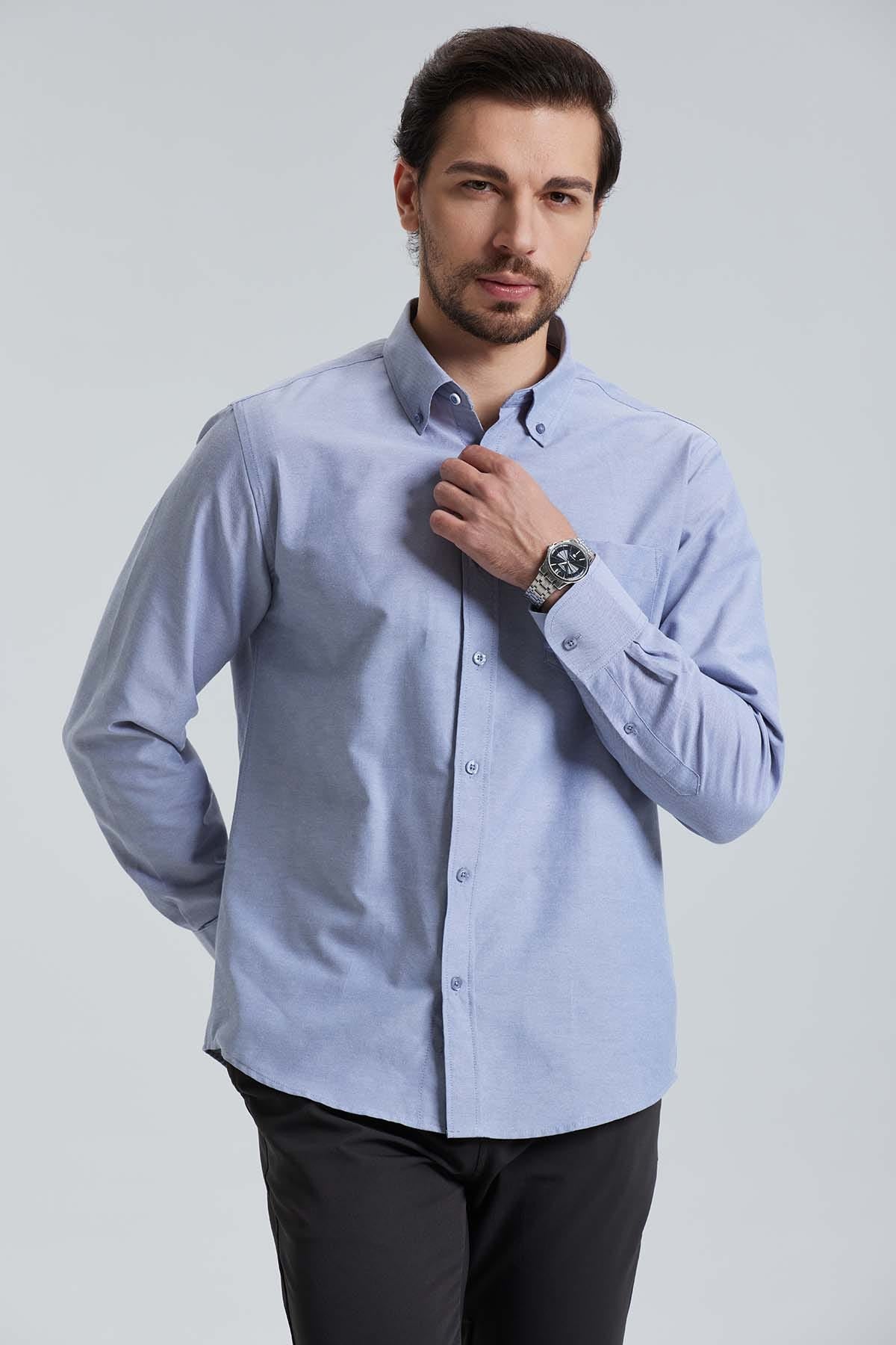 Camisa Oxford Gris