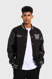 Chaqueta Hombre Varsity Negro