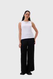 Polera Mujer Aplicación Ojetillo Blanco
