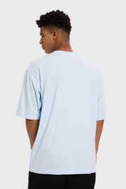 Polera Hombre College Graffiti Celeste