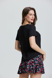 Blusa Aplicación Ondulada Negro