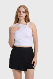 Polera Mujer Asimétrica Nudo Blanco