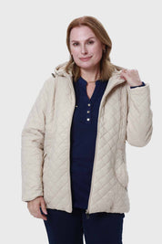Parka Mujer Con Bolsillo Beige
