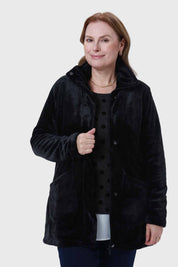 Polar Mujer Con Bolsillo Negro